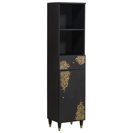 Sideboard Schwarz 38 x 33 x 160 cm Massivholz Mango