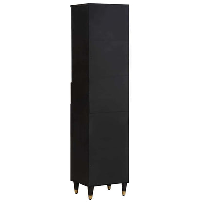 Sideboard Schwarz 38 x 33 x 160 cm Massivholz Mango