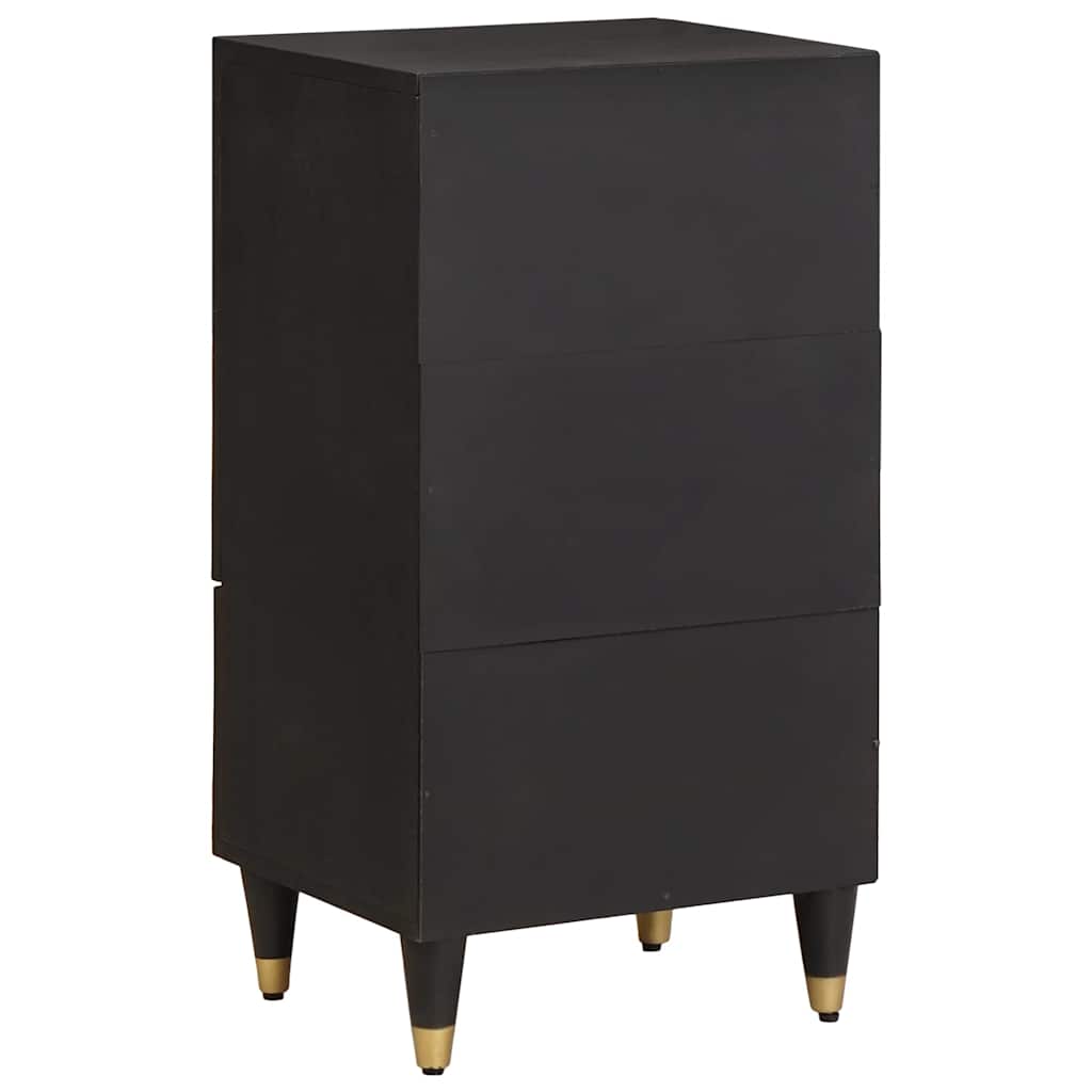 Sideboard mit Regal Schwarz 40 x 33 x 75 cm Massivholz Mango