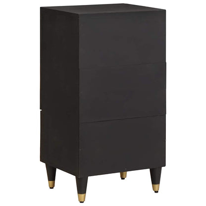 Sideboard mit Regal Schwarz 40 x 33 x 75 cm Massivholz Mango