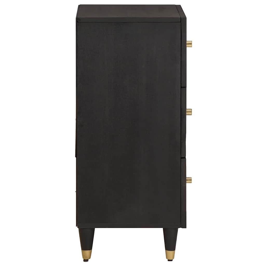 Sideboard mit Regal Schwarz 40 x 33 x 75 cm Massivholz Mango