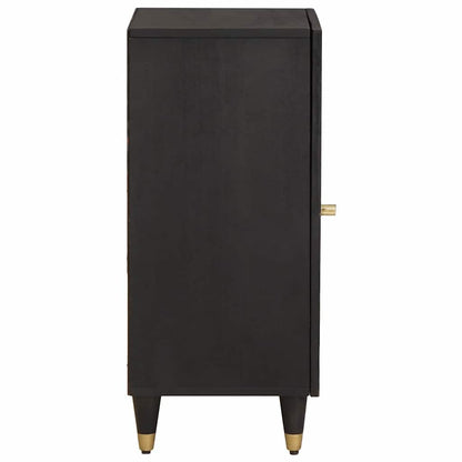 Sideboard mit Regal Schwarz 40 x 33 x 75 cm Massivholz Mango