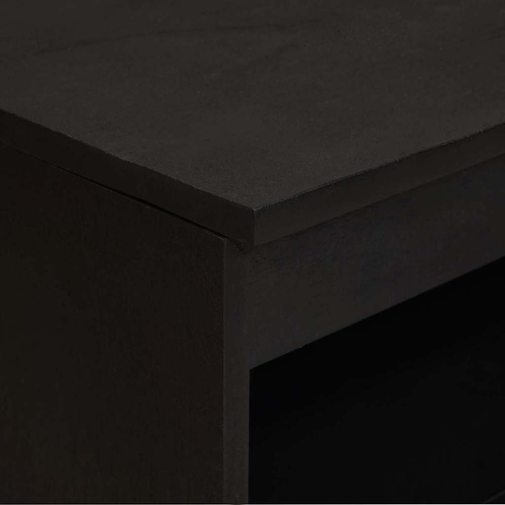 Sideboard mit Regal Schwarz 60 x 33 x 75 cm Massivholz Mango