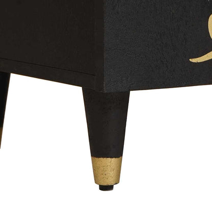 Sideboard mit Regal Schwarz 60 x 33 x 75 cm Massivholz Mango