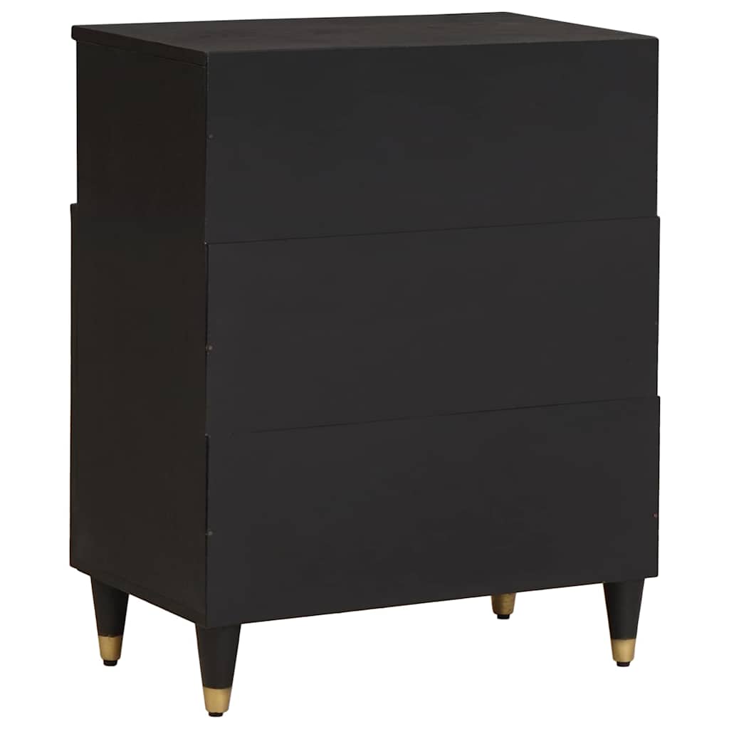Sideboard mit Regal Schwarz 60 x 33 x 75 cm Massivholz Mango
