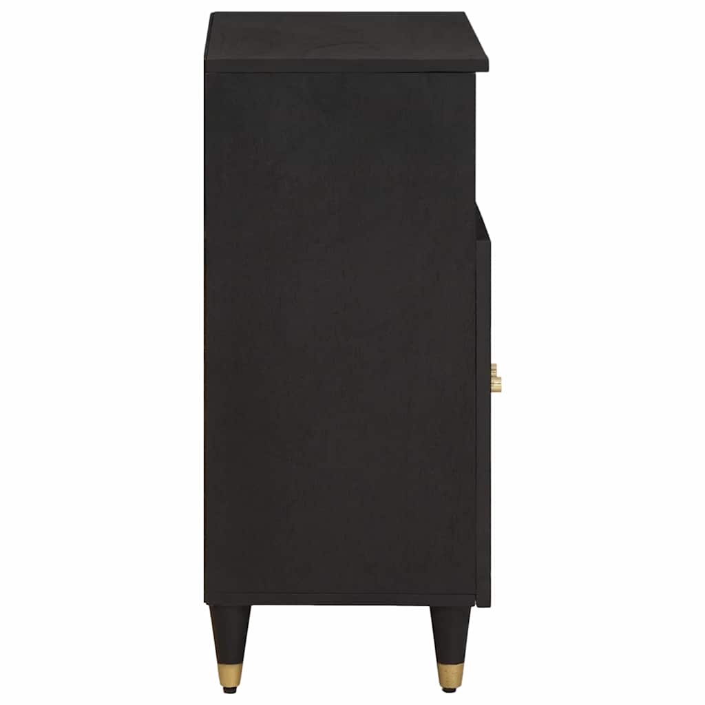 Sideboard mit Regal Schwarz 60 x 33 x 75 cm Massivholz Mango