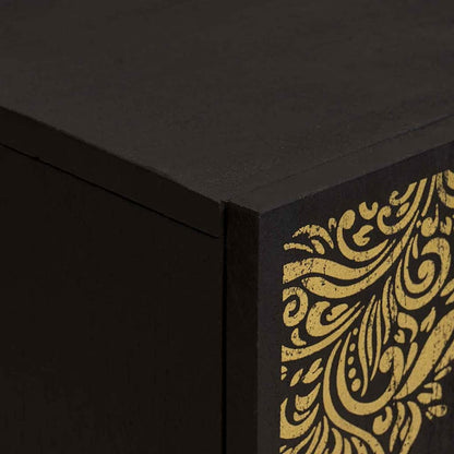 Sideboard mit Regal Schwarz 60 x 33 x 75 cm Massivholz Mango