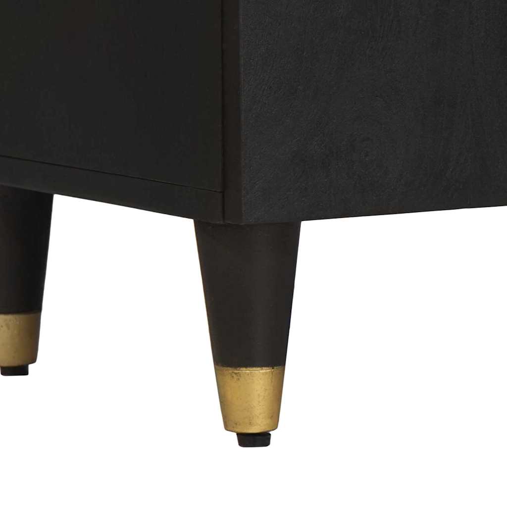 Sideboard mit Regal Schwarz 60 x 33 x 75 cm Massivholz Mango