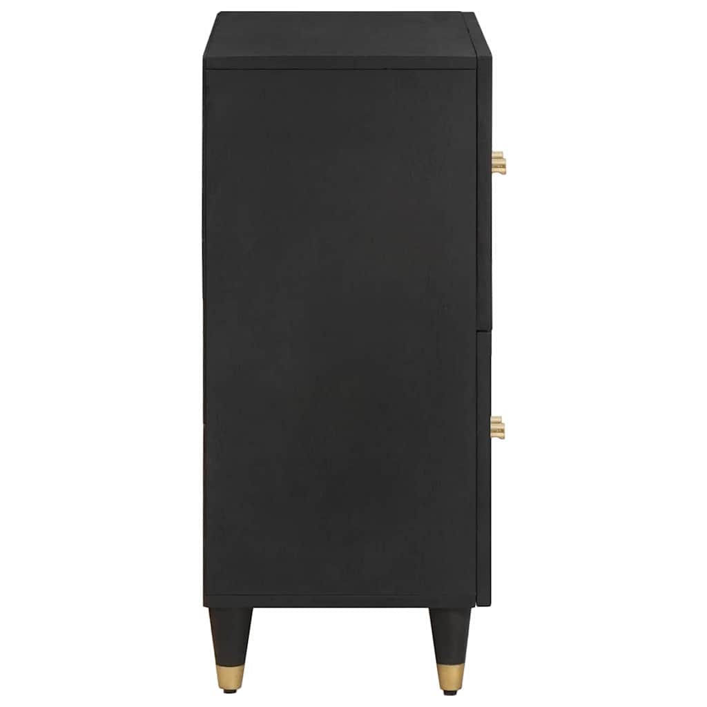 Sideboard mit Regal Schwarz 60 x 33 x 75 cm Massivholz Mango