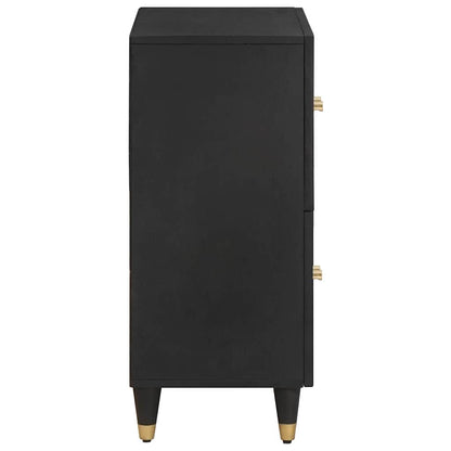 Sideboard mit Regal Schwarz 60 x 33 x 75 cm Massivholz Mango