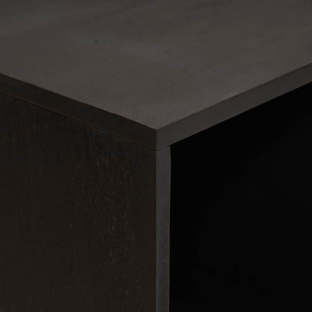 Sideboard mit Regal Schwarz 80 x 33 x 75 cm Massivholz Mango
