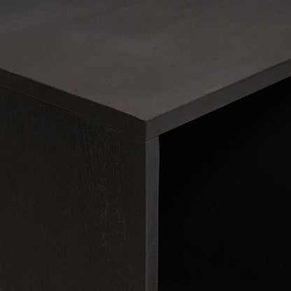 Sideboard mit Regal Schwarz 80 x 33 x 75 cm Massivholz Mango