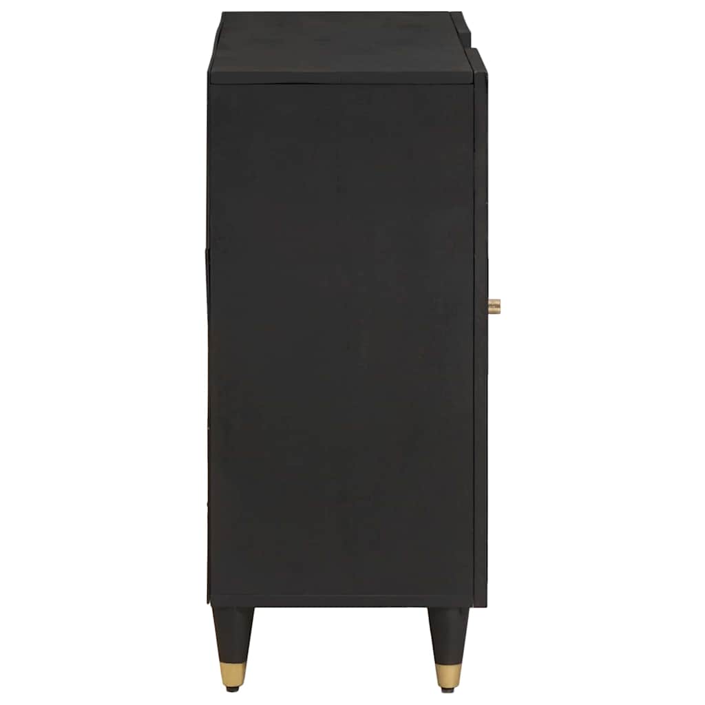 Sideboard mit Regal Schwarz 90 x 33 x 75 cm Massivholz Mango