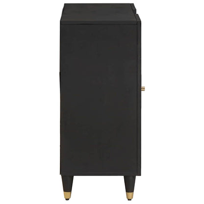 Sideboard mit Regal Schwarz 90 x 33 x 75 cm Massivholz Mango