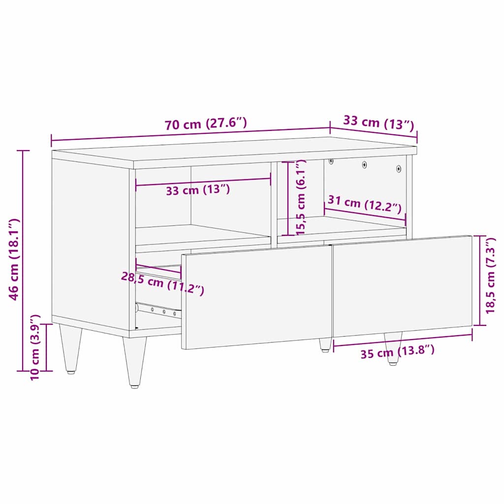Medienlagerungsschränke & Regale Braun 70 x 33,5 x 46 cm