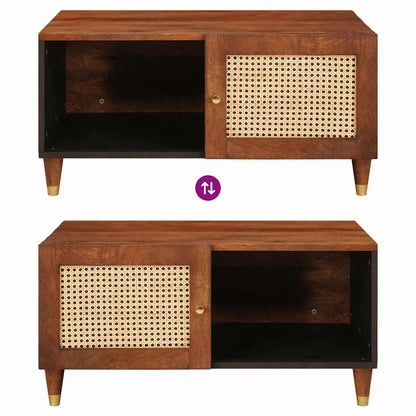 Kaffee-Tische Braun 80 x 50 x 40 cm Rohr und massives Mangoholz