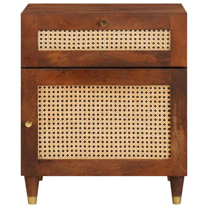 Nachttische Braun 50 x 33 x 60 cm Rohr und massives Mangoholz
