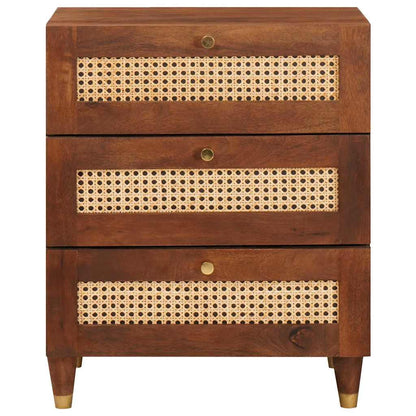 Nachttische Braun 50 x 33 x 60 cm Rohr und massives Mangoholz