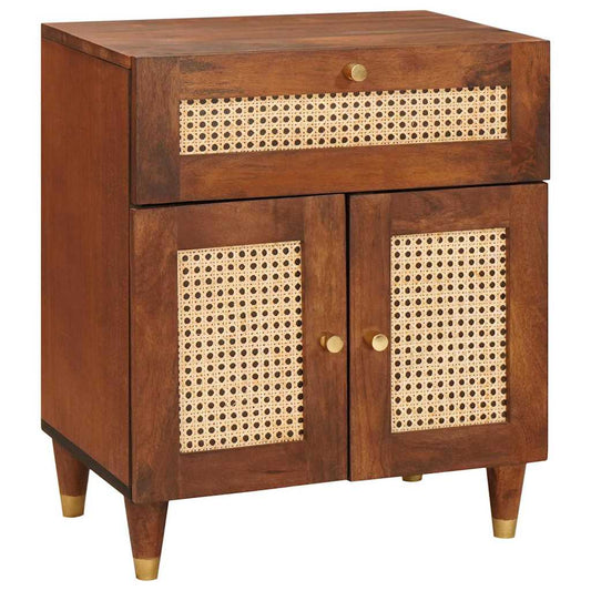 Nachttische Braun 50 x 33 x 60 cm Rohr und massives Mangoholz