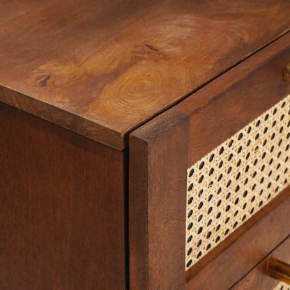 Sideboard Braun 40 x 33.5 x 75 cm Rohr und massives Mangoholz