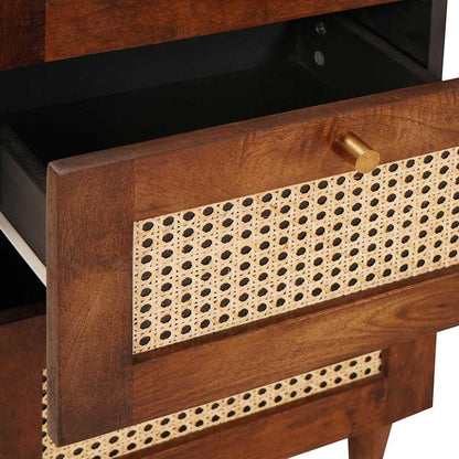 Sideboard Braun 40 x 33.5 x 75 cm Rohr und massives Mangoholz