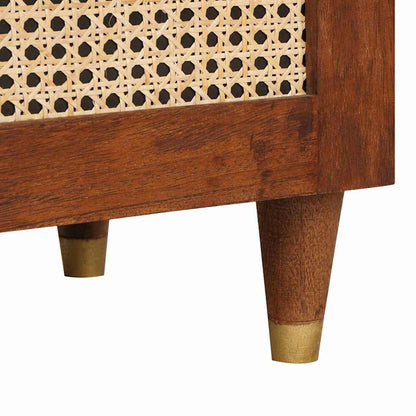 Sideboard Braun 40 x 33.5 x 75 cm Rohr und massives Mangoholz