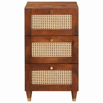 Sideboard Braun 40 x 33.5 x 75 cm Rohr und massives Mangoholz