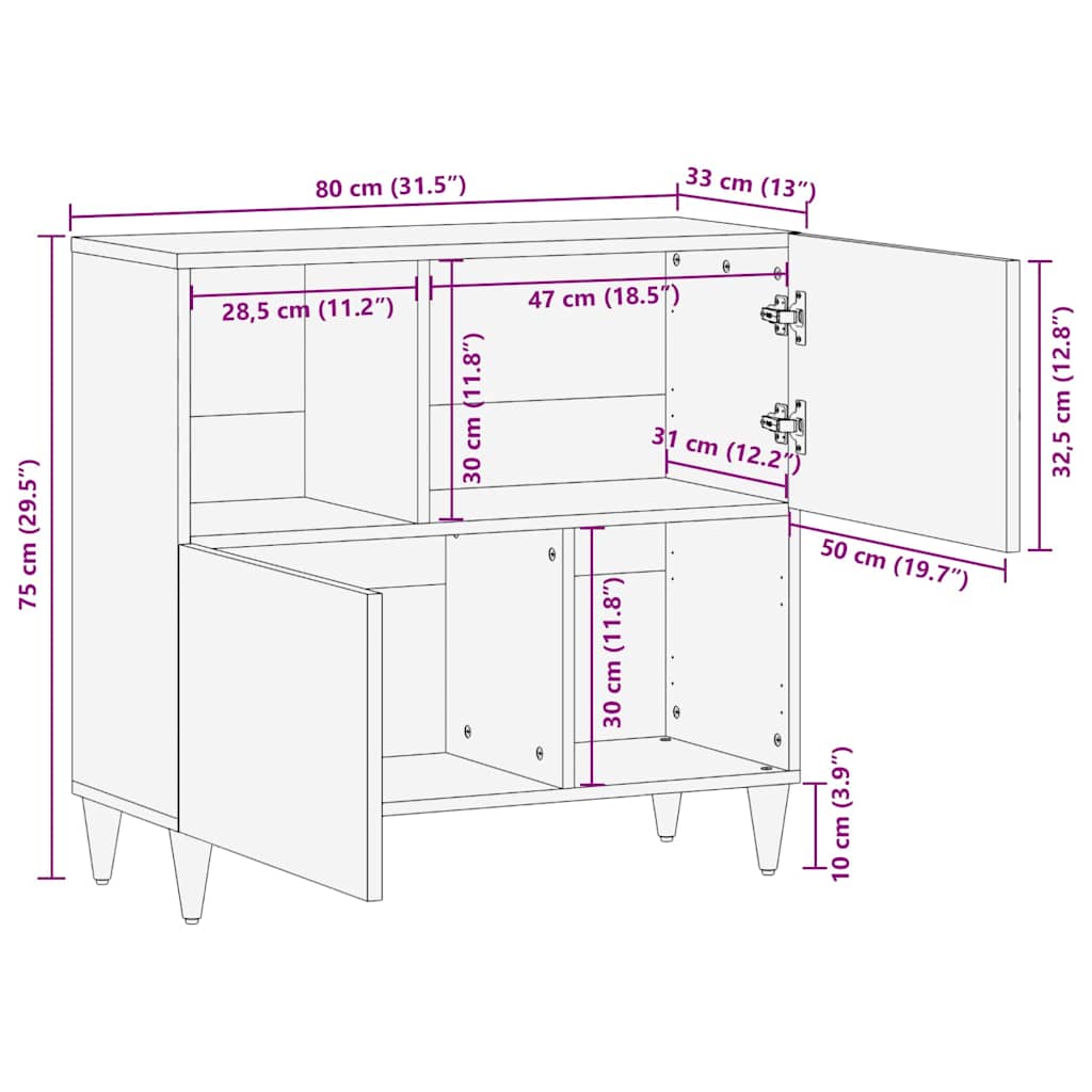Medienlagerungsschränke & Regale Braun 80 x 33.5 x 75 cm