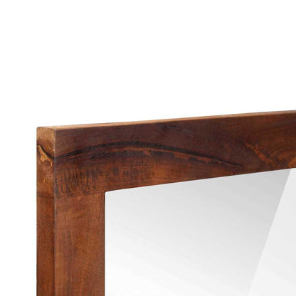Spiegel Braun, Silber 50 x 70 cm Massives Mangoholz, Glas