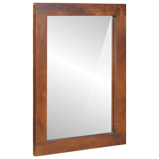 Spiegel Braun, Silber 50 x 70 cm Massives Mangoholz, Glas