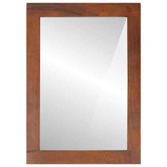 Spiegel Braun, Silber 50 x 70 cm Massives Mangoholz, Glas