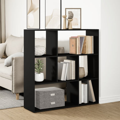 Rumdeler Bogreol Sort 102x29x103,5 cm Træ Materiale
