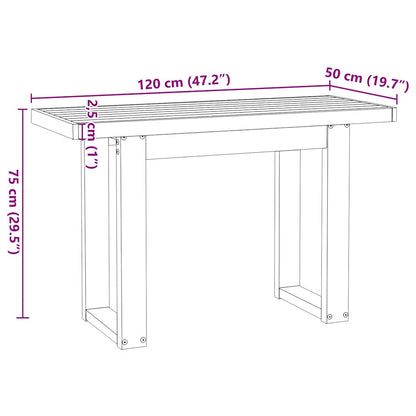 Schreibtisch NOAIN U-Form-Beine 120x50x75 cm Massivholz Kiefer