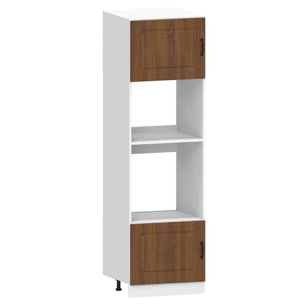 7-delt sæt Køkkenskabssæt Brown Oak Look Træmateriale