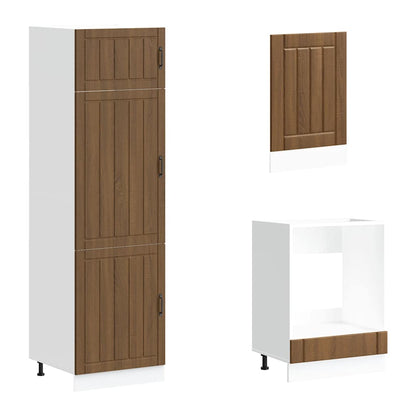7-tlg. Küchenschrank-Set Lucca Braun Eichen-Optik Holzwerkstoff