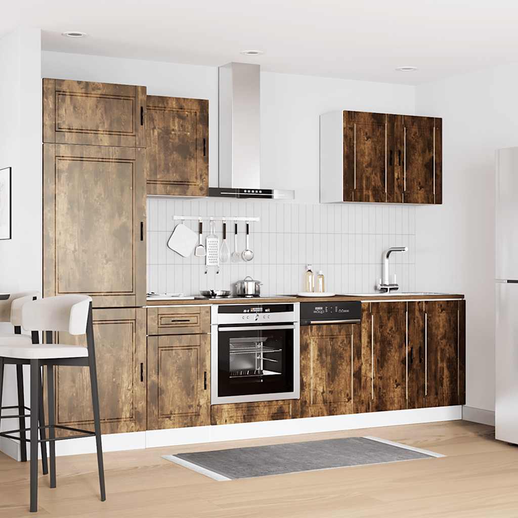 7-tlg. Küchenschrank-Set Porto Räuchereiche Holzwerkstoff