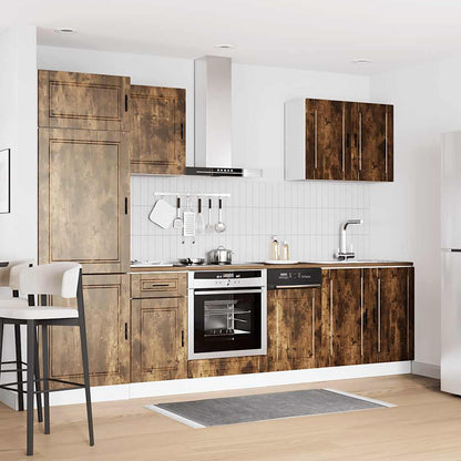 7-tlg. Küchenschrank-Set Porto Räuchereiche Holzwerkstoff