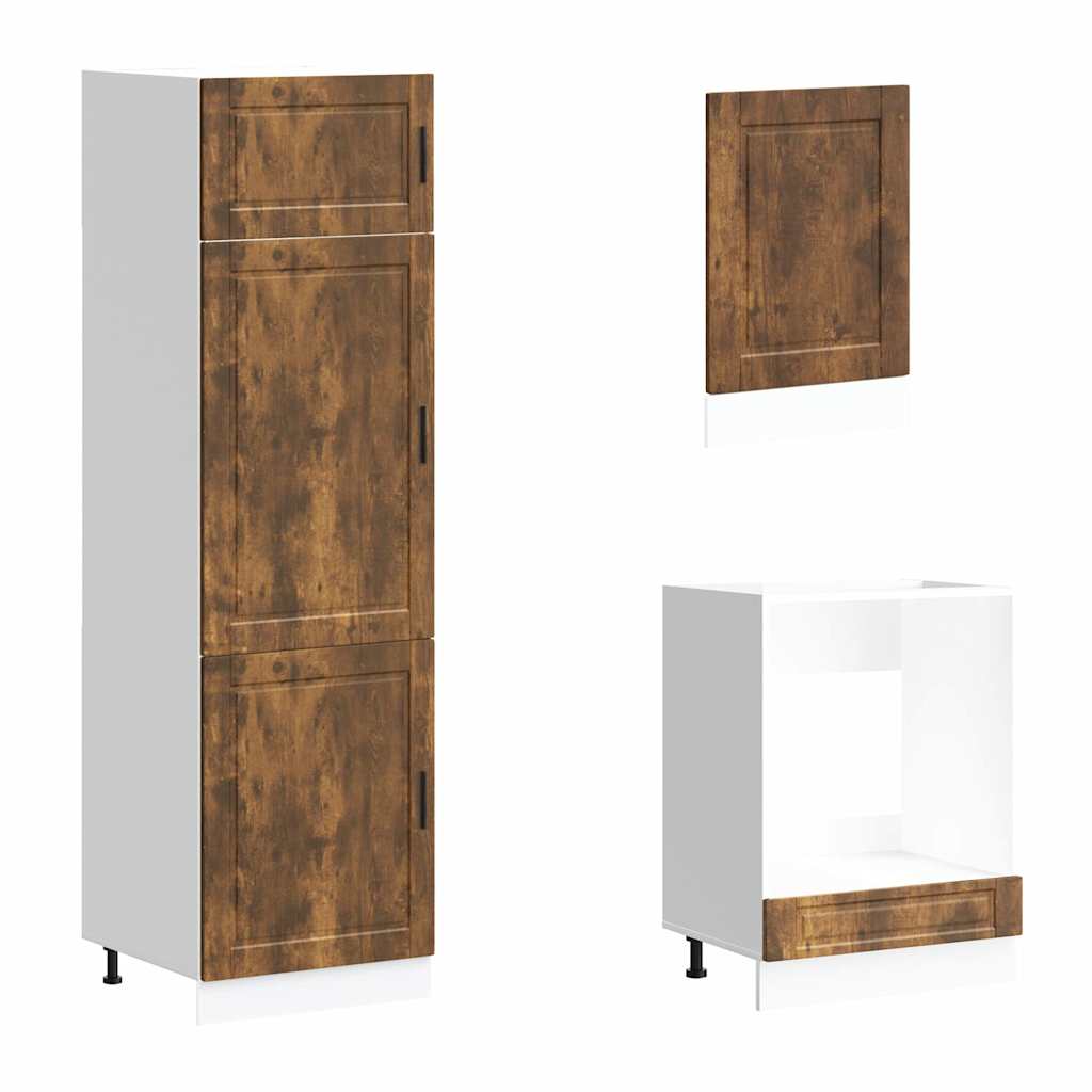 7-tlg. Küchenschrank-Set Porto Räuchereiche Holzwerkstoff
