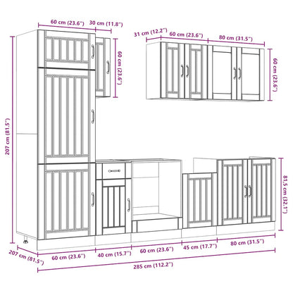 8-tlg. Küchenschrank-Set Lucca Sonoma-Eiche Holzwerkstoff