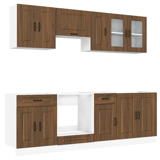 8-tlg. Küchenschrank-Set Kalmar Braun Eichen-Optik Holzwerkstoff