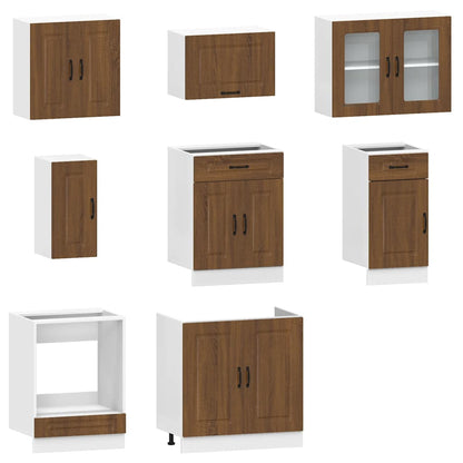 8-tlg. Küchenschrank-Set Kalmar Braun Eichen-Optik Holzwerkstoff