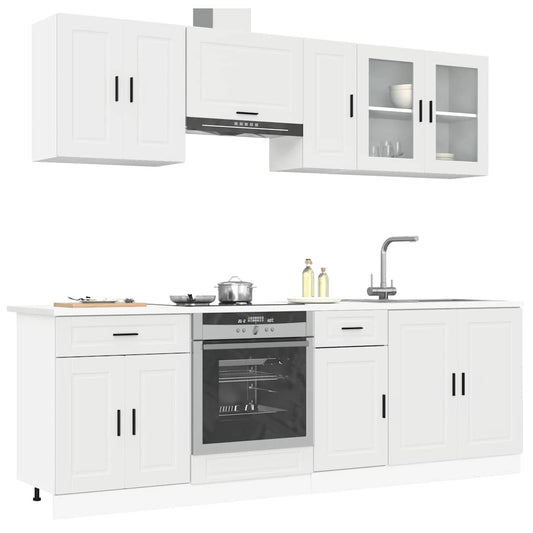 8-tlg. Küchenschrank-Set Porto Weiß Holzwerkstoff