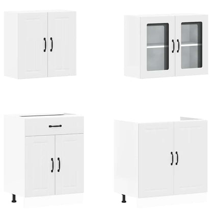 4-tlg. Küchenschrank-Set Lucca Weiß Holzwerkstoff