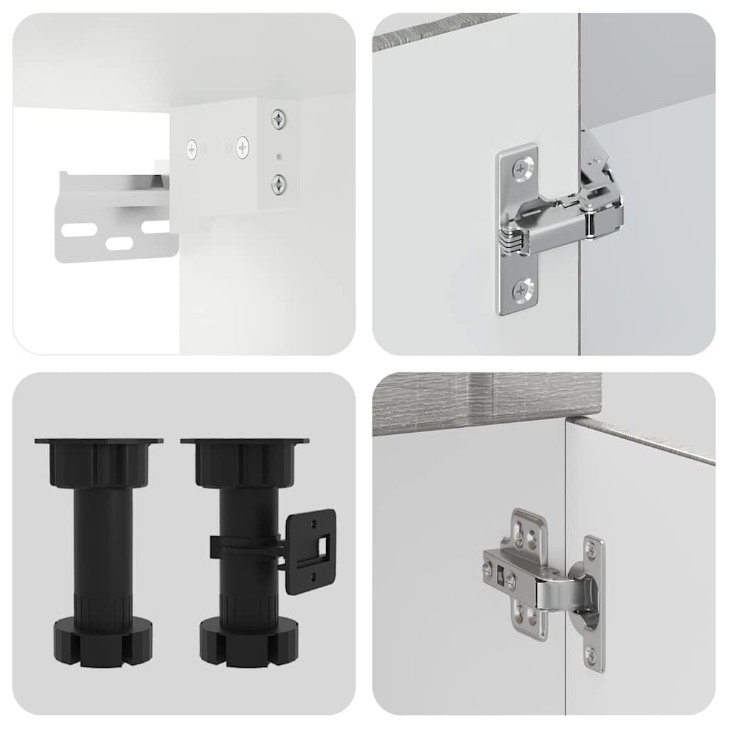 4-tlg. Küchenschrank-Set Lucca Grau Sonoma Holzwerkstoff