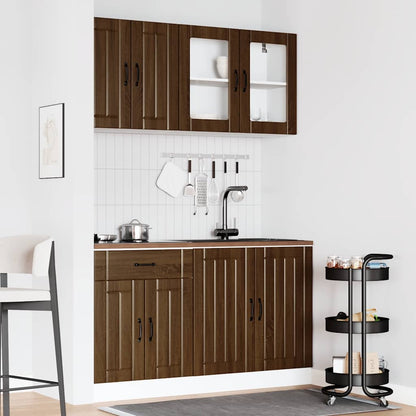 4-tlg. Küchenschrank-Set Lucca Braun Eichen-Optik Holzwerkstoff