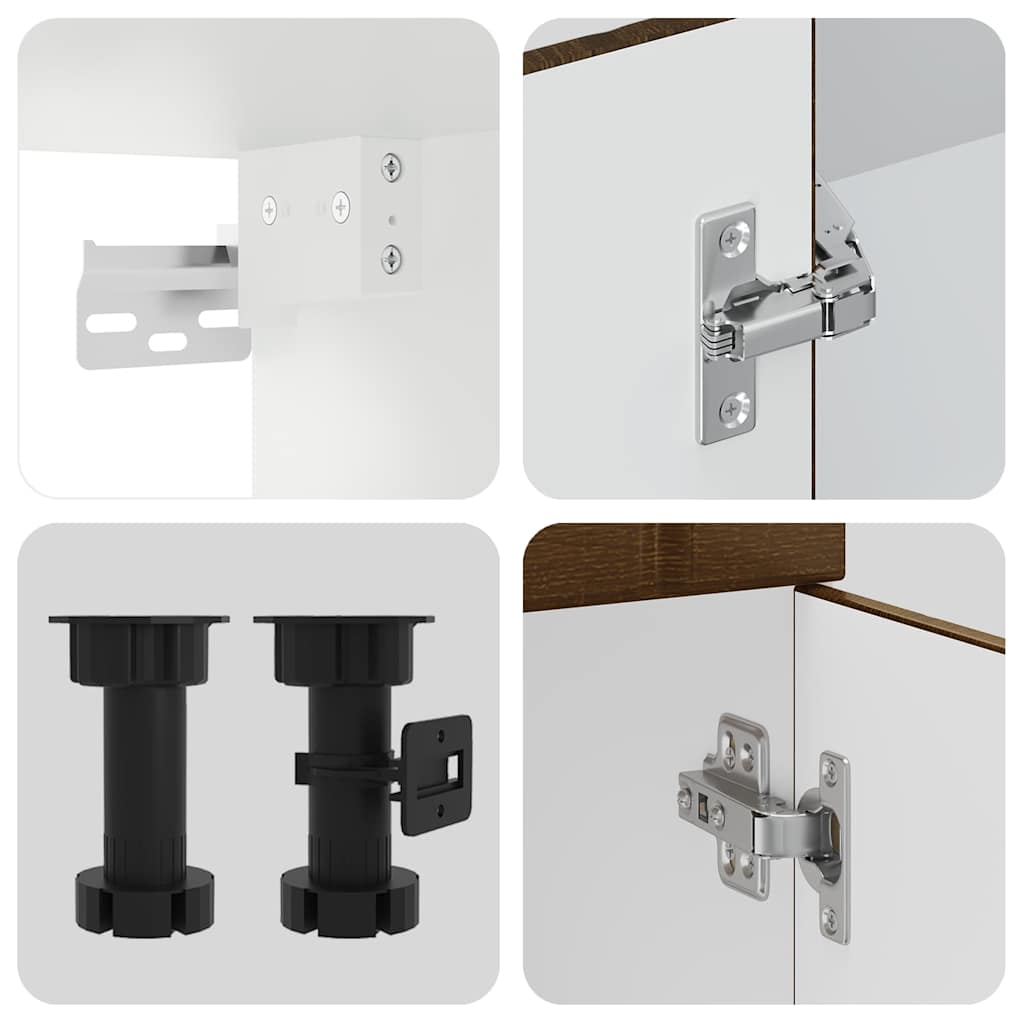4-tlg. Küchenschrank-Set Lucca Braun Eichen-Optik Holzwerkstoff