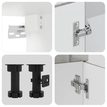 11-tlg. Küchenschrank-Set Lucca Grau Sonoma Holzwerkstoff