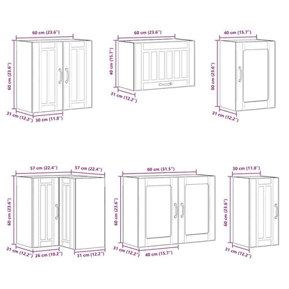 11tlg. Küchenschrank-Set Lucca Braun Eichen-Optik Holzwerkstoff