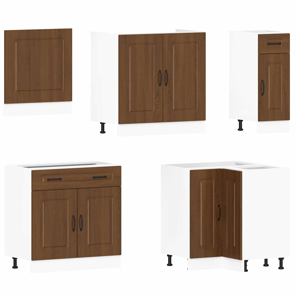 11-tlg. Küchenschrank-Set Kalmar Braun Eichen-Optik Holzwerkstoff