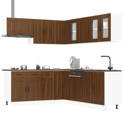 11-tlg. Küchenschrank-Set Kalmar Braun Eichen-Optik Holzwerkstoff